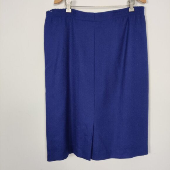 Avoca Handweavers Womens Mini Skirt Size L Blue Wool Lined Elegant - Picture 4 of 5
